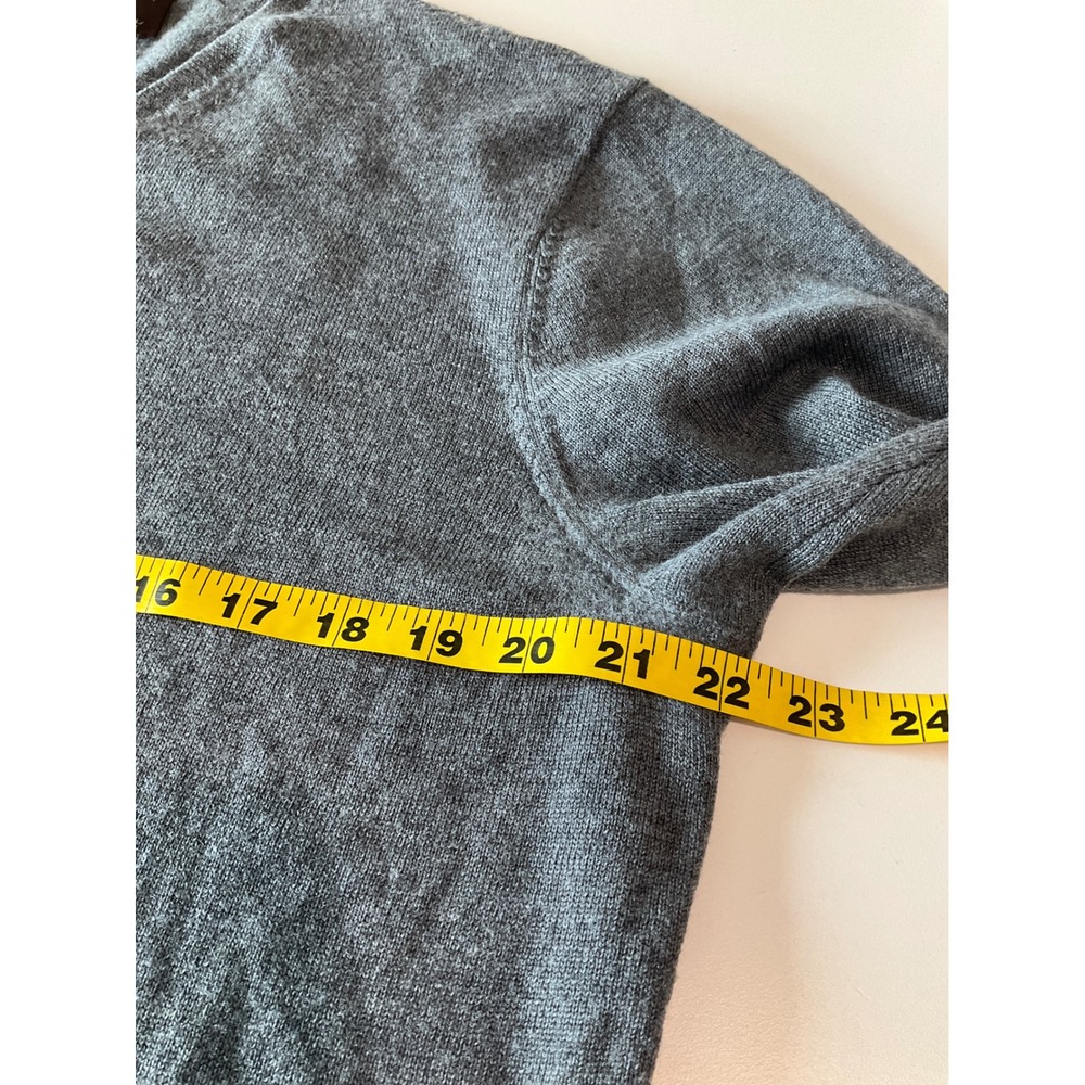 Black Brown 1826 Sweater 100% Extra Fine Merino Wool Grey Pullover V-Neck L - Picture 5 of 6